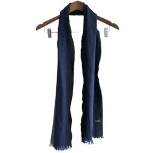 J. Crew Cozy Knit Striped Long Length Winter Wrap Neck Scarf Blue Grey